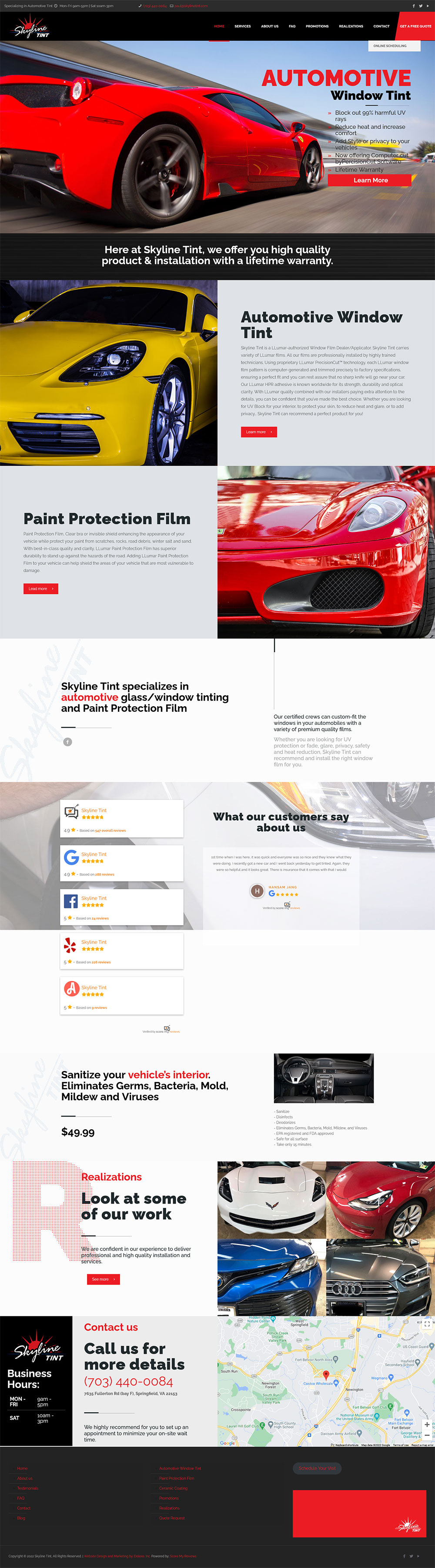 Auto Tint Web Design Services